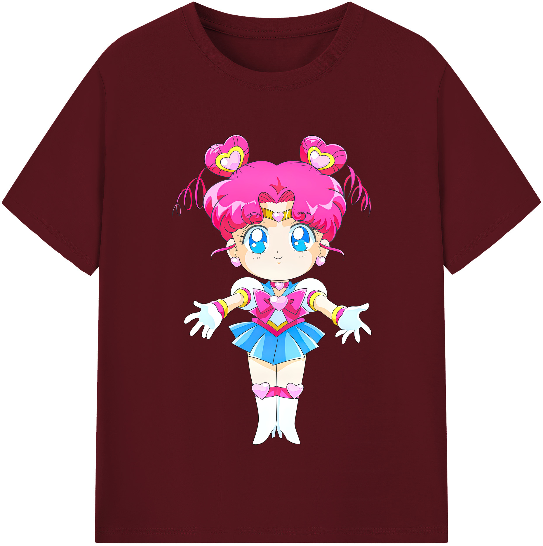 （画像用） 美少女戦士セーラームーン ちびうさ Sailor Moon Chibiusa Tsukino Usagi Small Lady Serenity 綿100％半袖Tシャツ（フロントプリント）